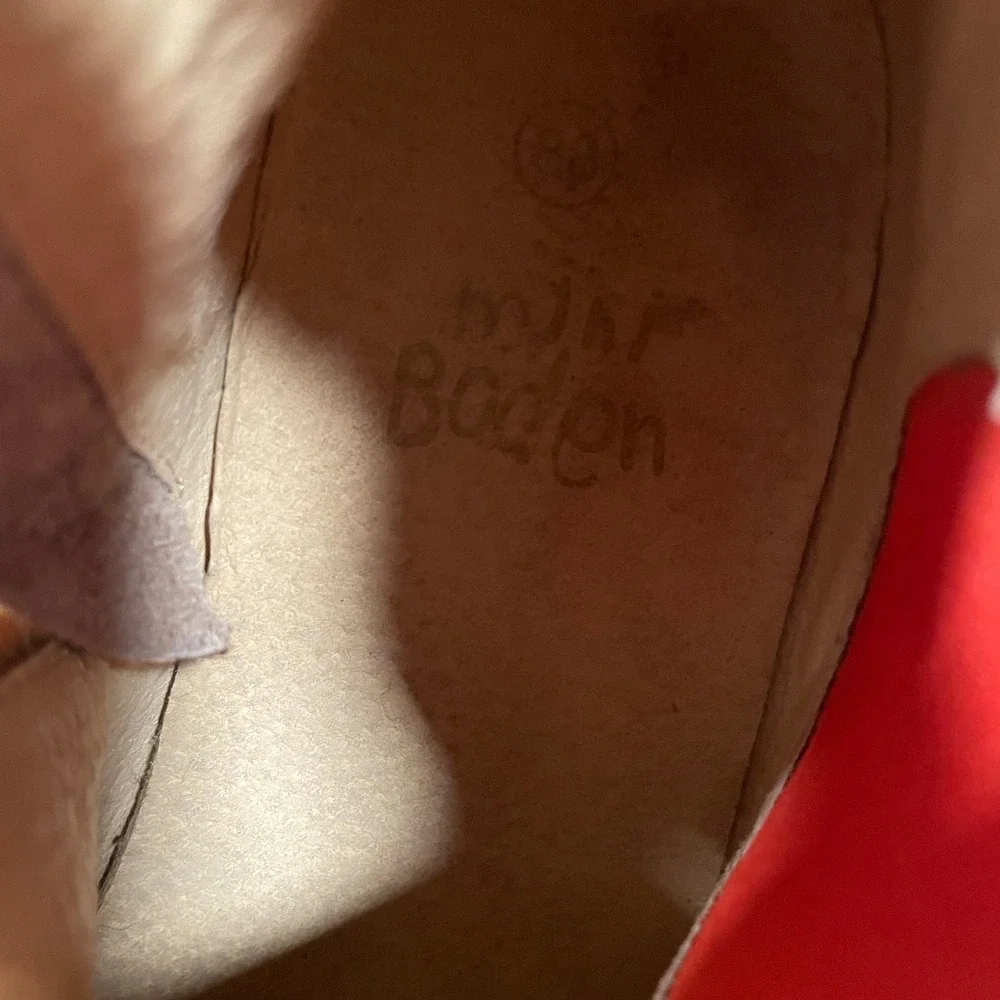 Boden Leopard Print Calf‎ Hair Chelsea Boots Red Elastic Zip Up EU 38 US 7
